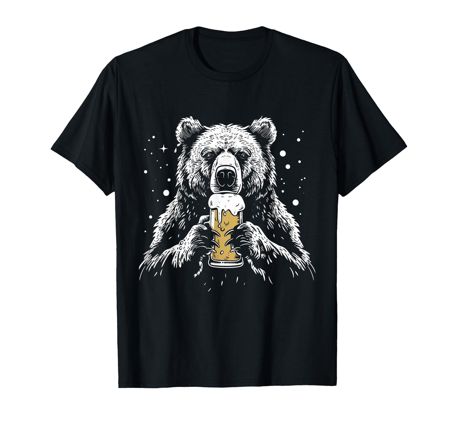 Bear Drinking Beer Funny Grizzly Bear Camping Party T-Shirt