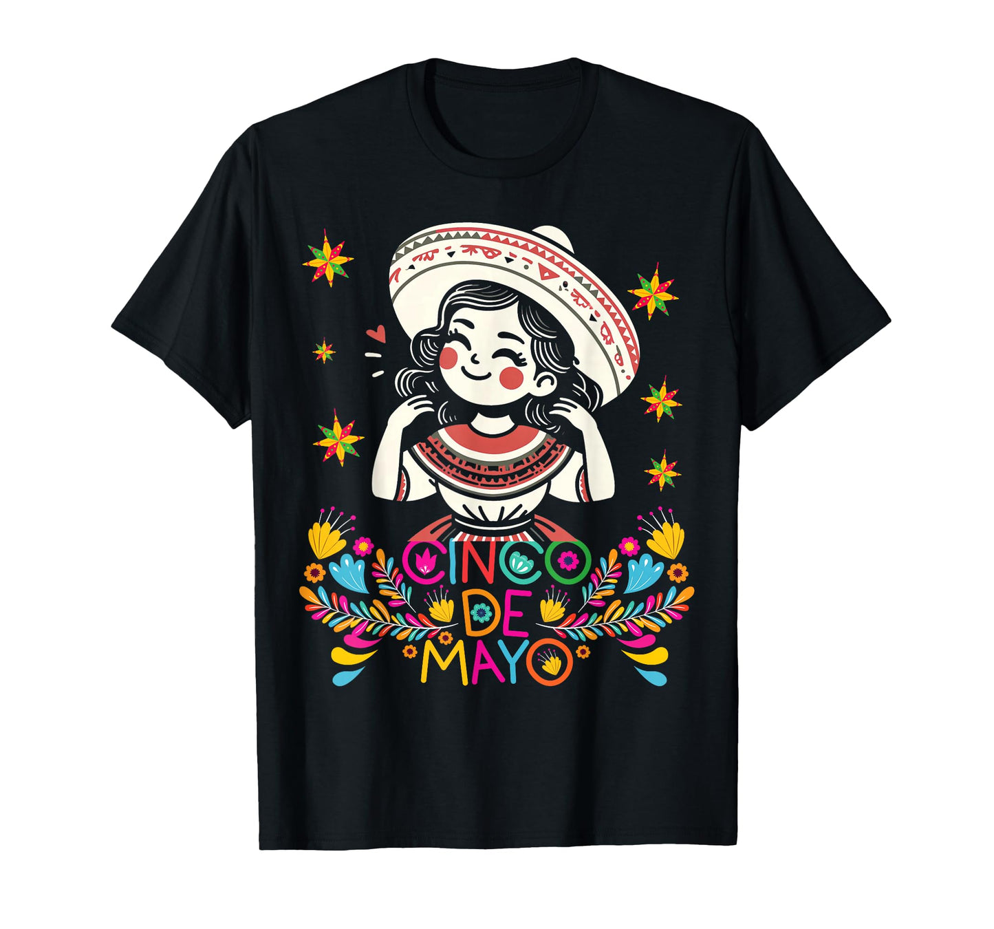 Cinco De Mayo Mexican Poncho 5 De Mayo Anime Cute Girl T-Shirt