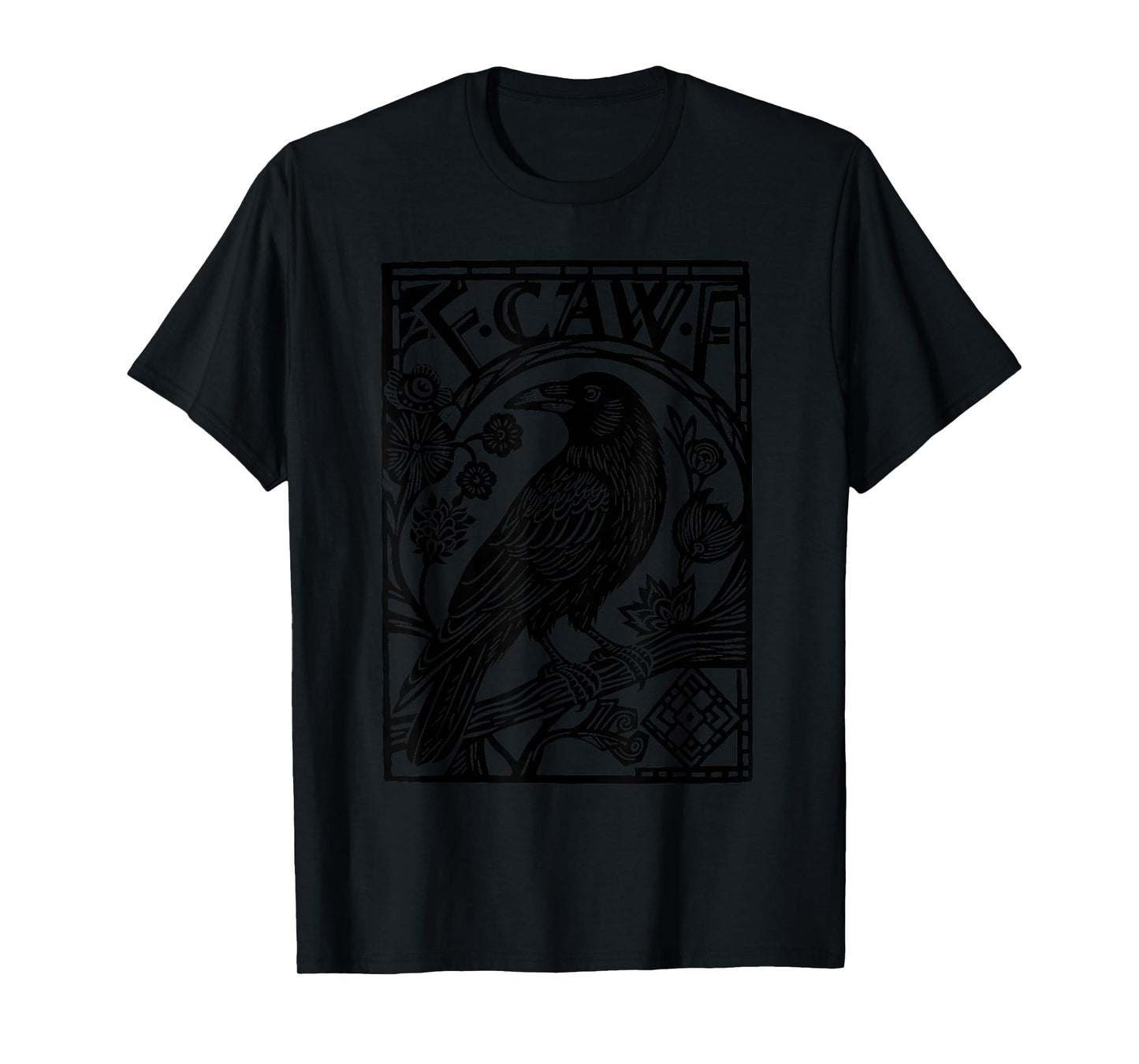 Retro F-Caw-F Black Crow Funny Black Bird Saying Meme Dark T-Shirt