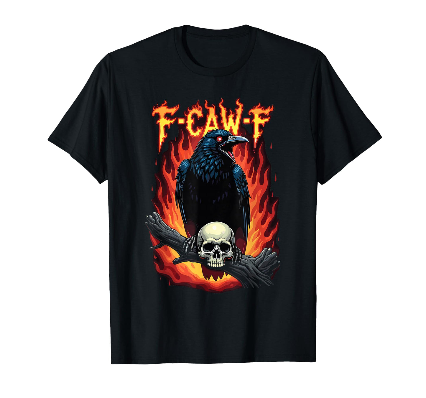 F-Caw-F Funny Crow Halloween Gothic Bird Artwork T-Shirt