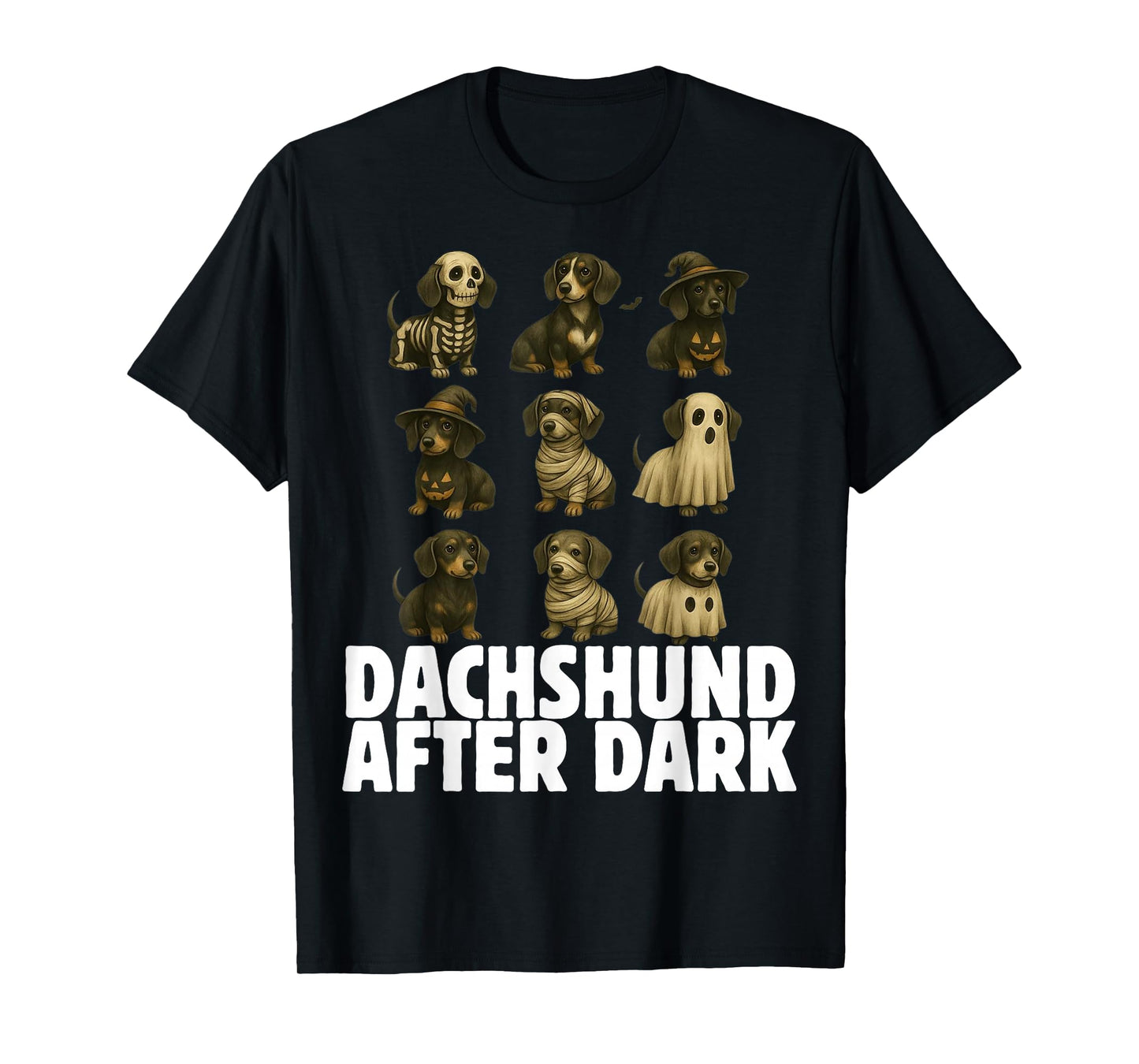 Spooky Dachshund Halloween Weenie Dog Ghost Mummy Witch T-Shirt