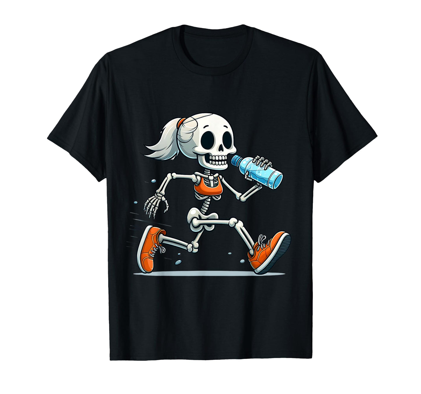 Running Skeleton Halloween Costume Spooky Runners Lover T-Shirt