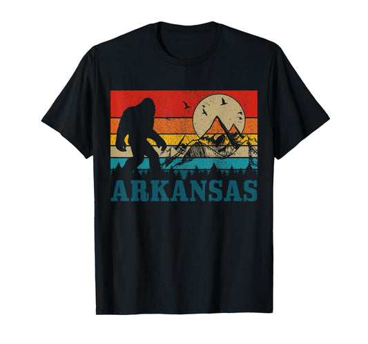 Arkansas Bigfoot Vintage Mountains Hiking Camping Gift T-Shirt