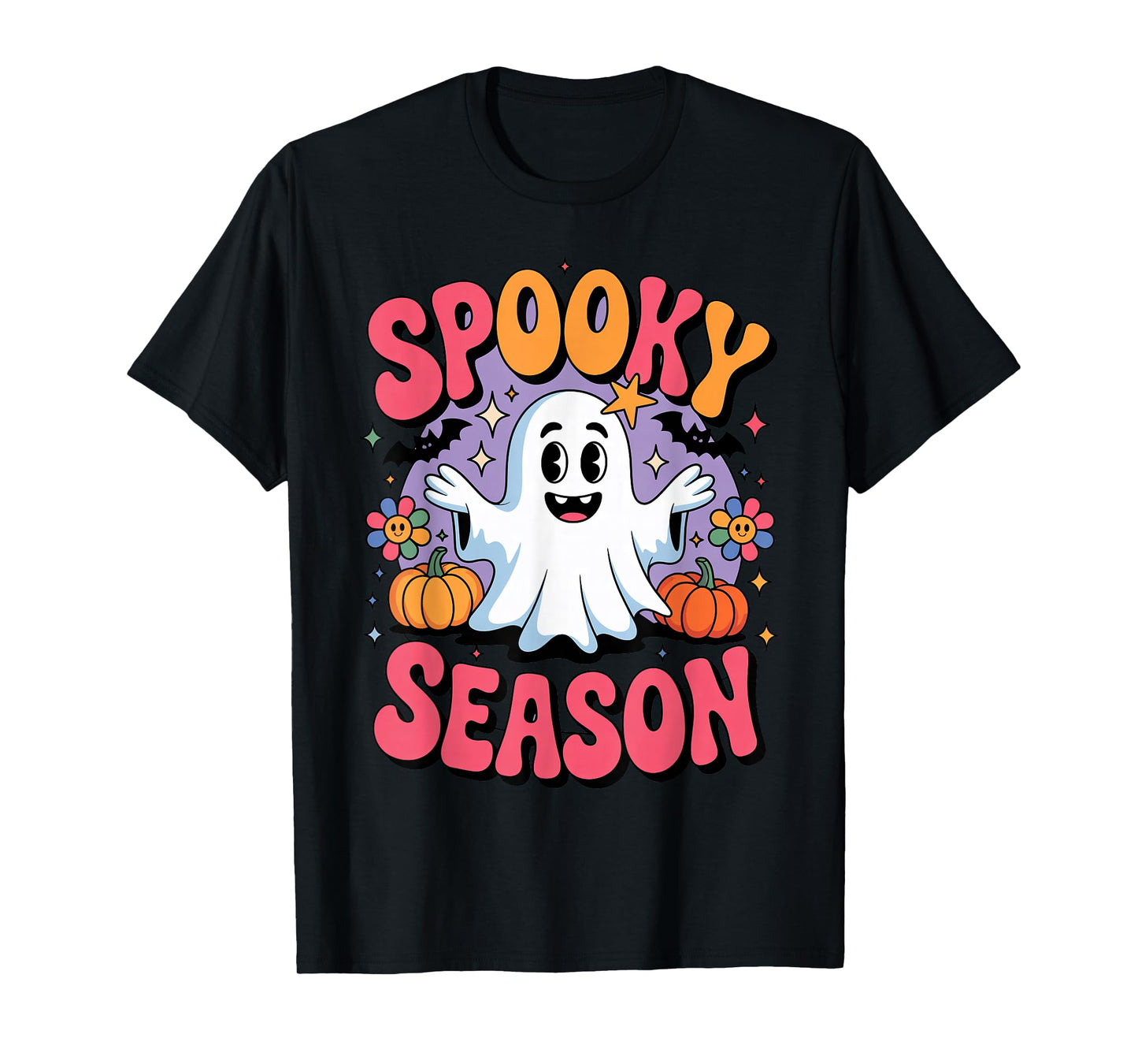 Family Matching Groovy Ghost Spooky Season Halloween Party T-Shirt