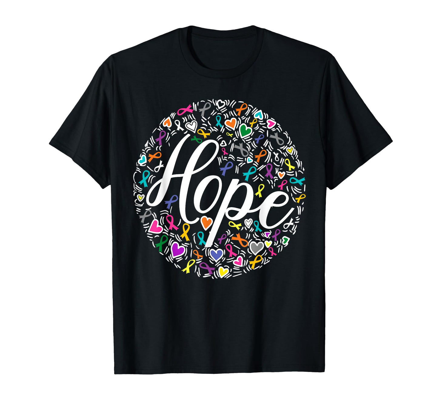 All Cancer Awareness Pink Grey Ribbon Hope Survivor T-Shirt