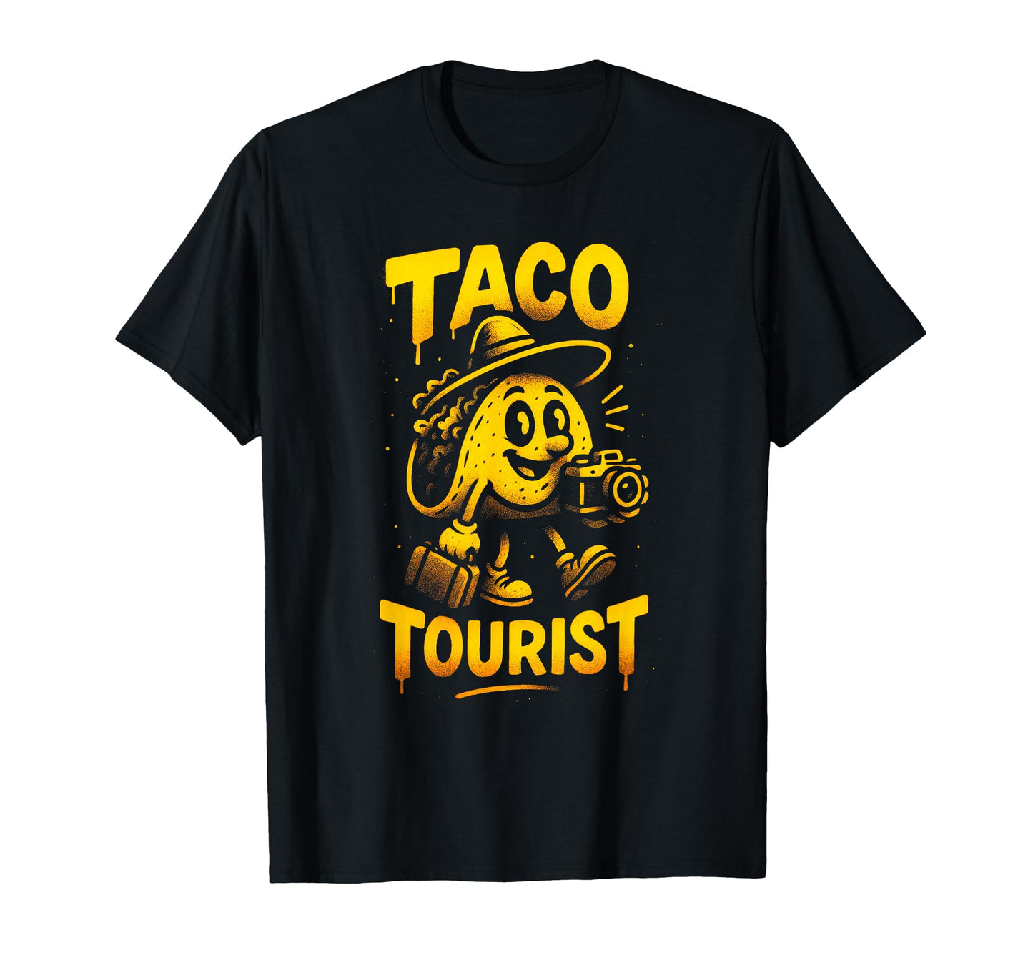 Taco Tourist Graffiti Typography Artwork T-Shirt