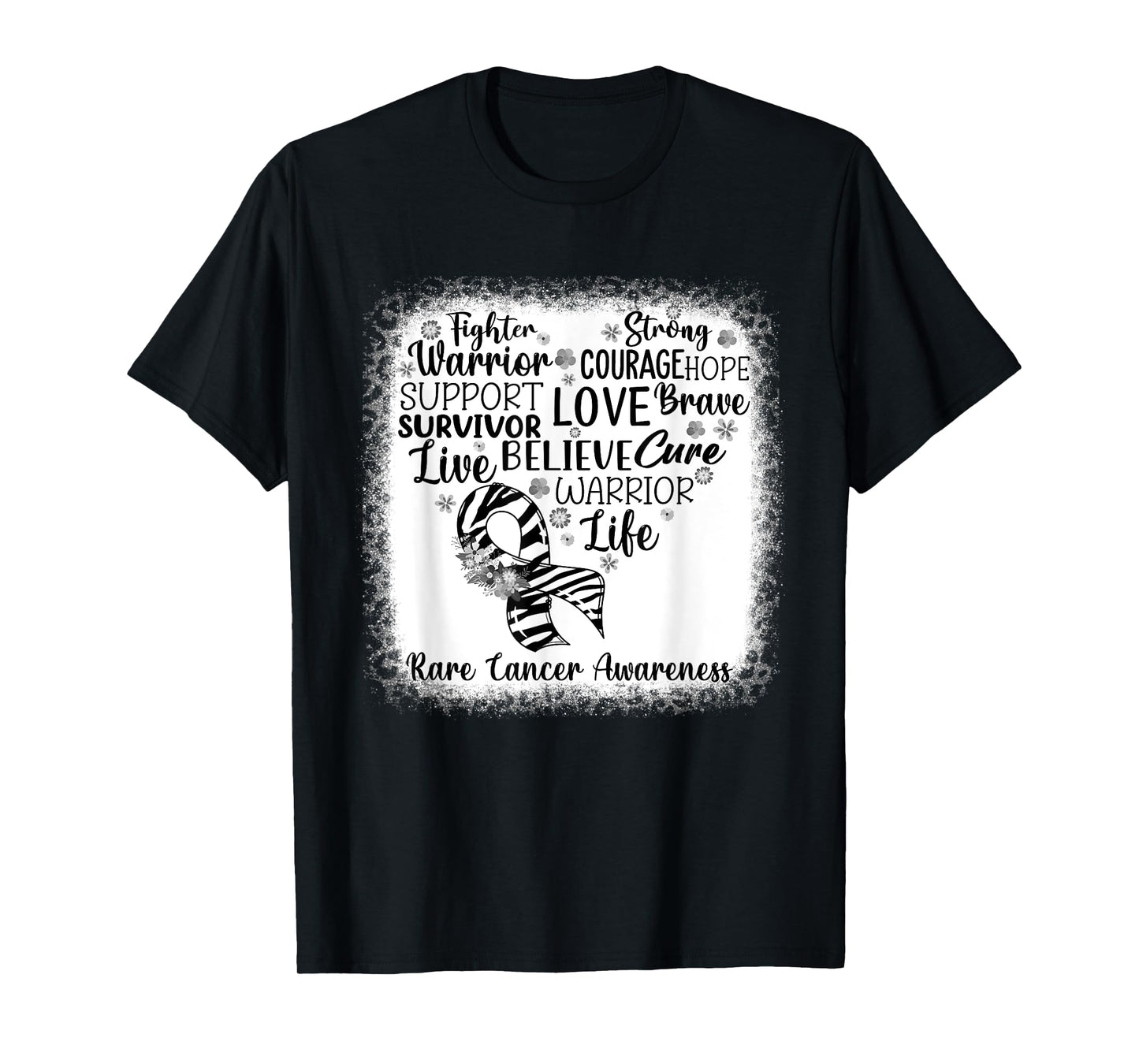 Fighter Warrior Faith Cure Zebra Rare Cancer Awareness T-Shirt