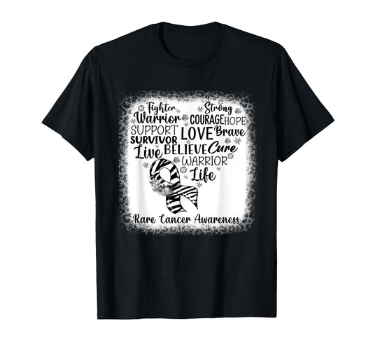 Fighter Warrior Faith Cure Zebra Rare Cancer Awareness T-Shirt