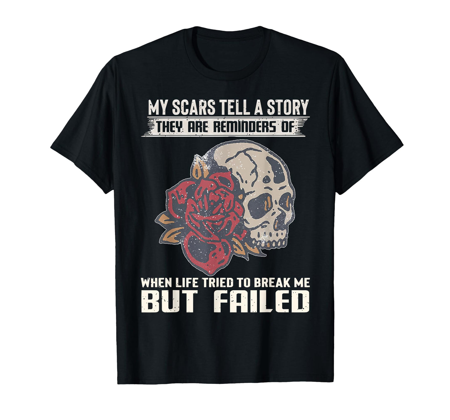 My Scars Tell A Story They are Reminders Funny Skull Vintage T-Shirt