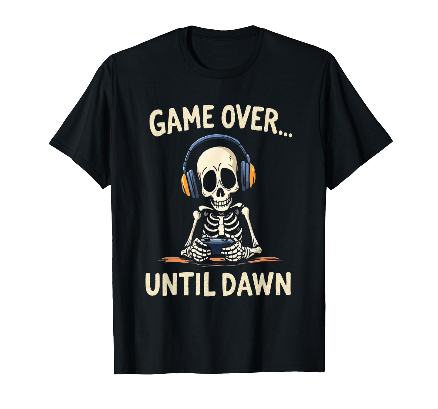 Halloween Skeleton Gamer Video Gaming Boys Men Kids Tees T-Shirt