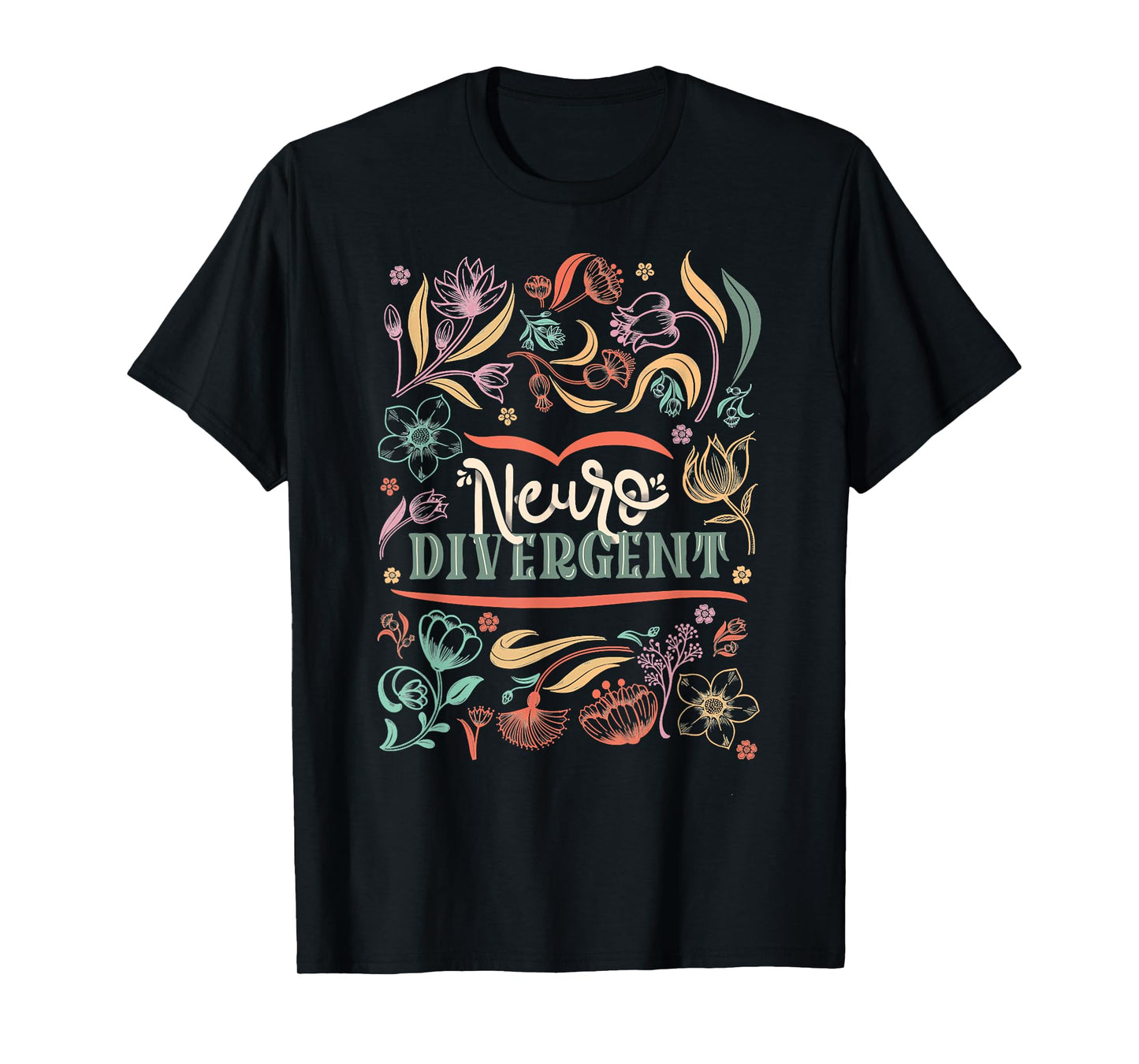 floral Neurodivergent Autism Awareness T-Shirt