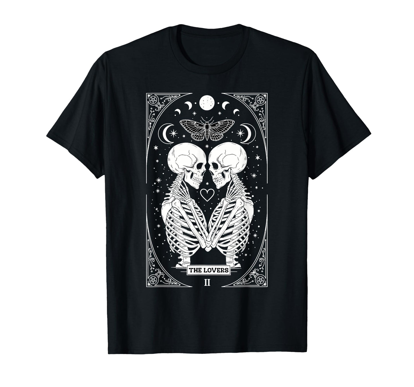 The Lovers Vintage Tarot Card Astrology Goth Halloween Women T-Shirt