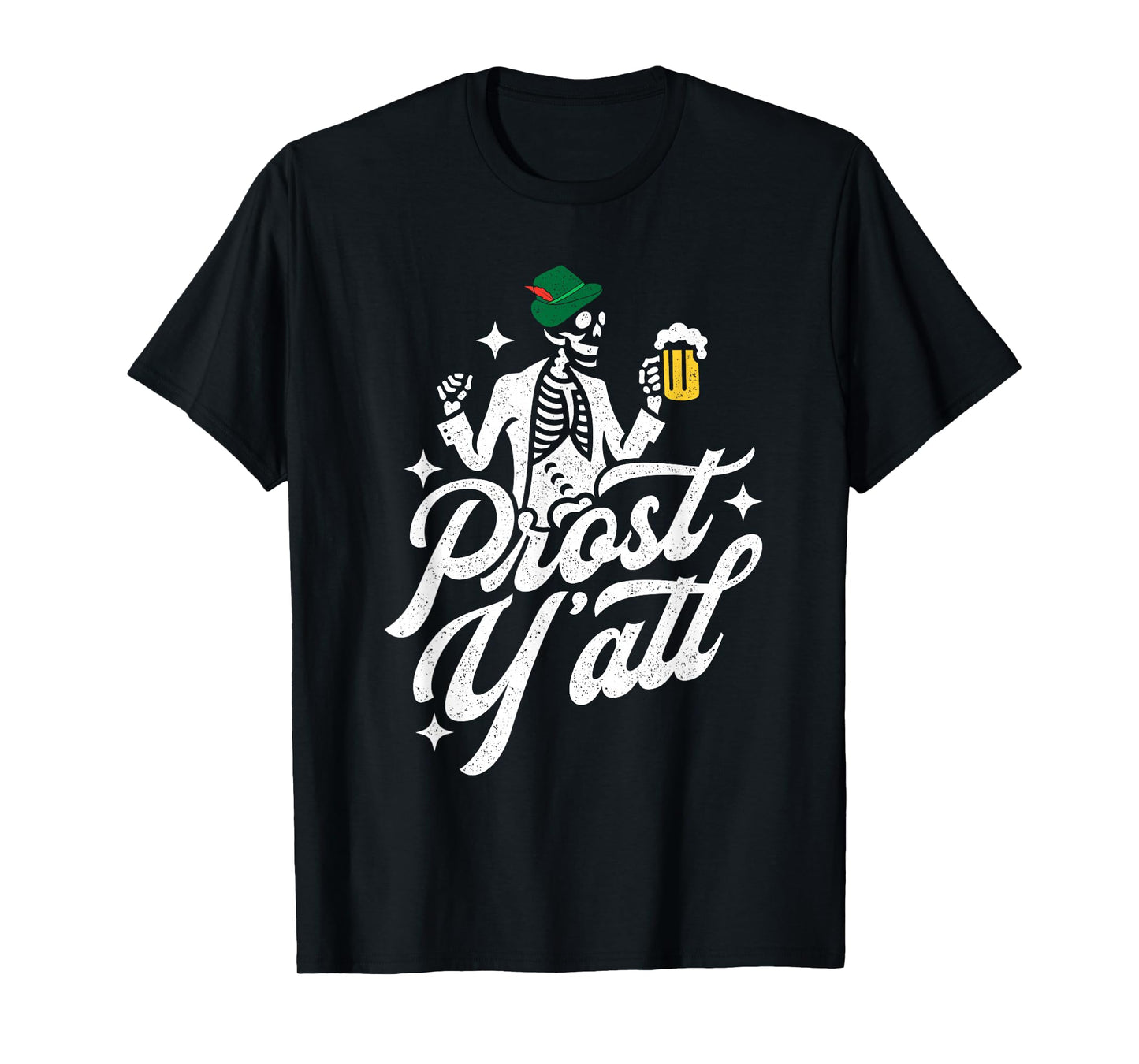 Prost Y'all Oktoberfest Spooky Skeleton Halloween T-Shirt