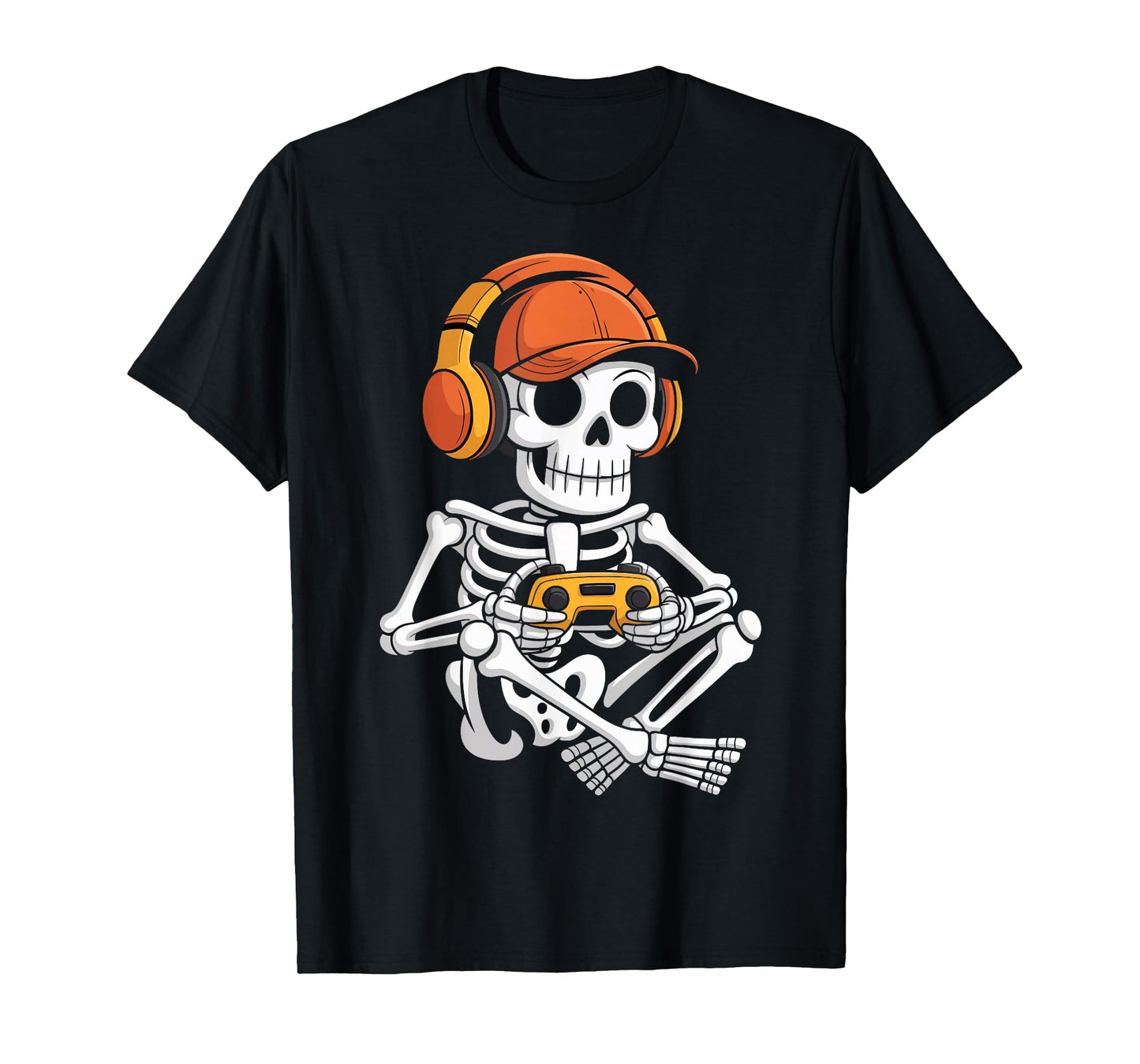 Halloween Skeleton Gamer Funny Video Gaming Boys T-Shirt