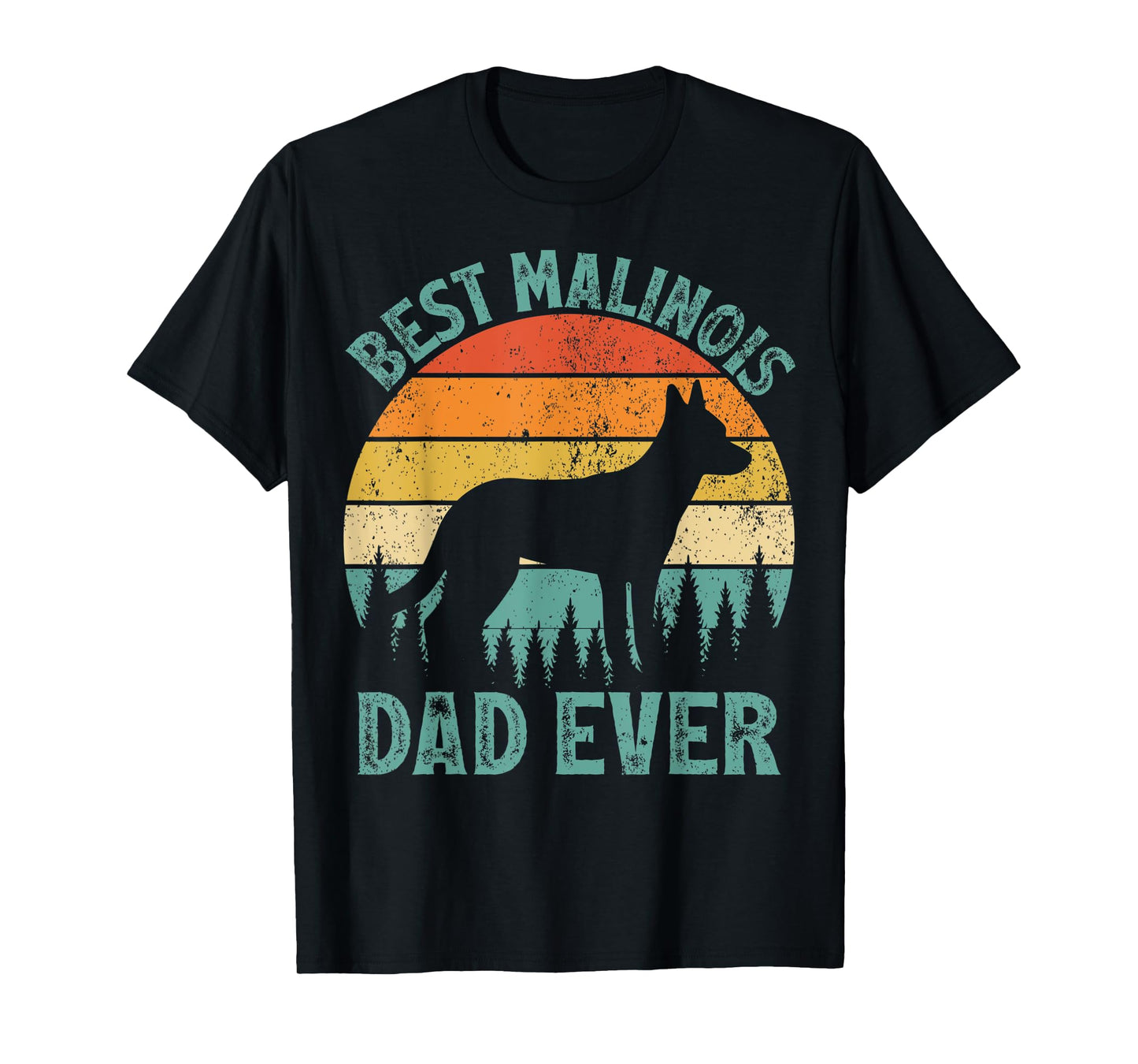 Mens Funny Vintage Best Malinois Dad Ever Father's Day T-Shirt