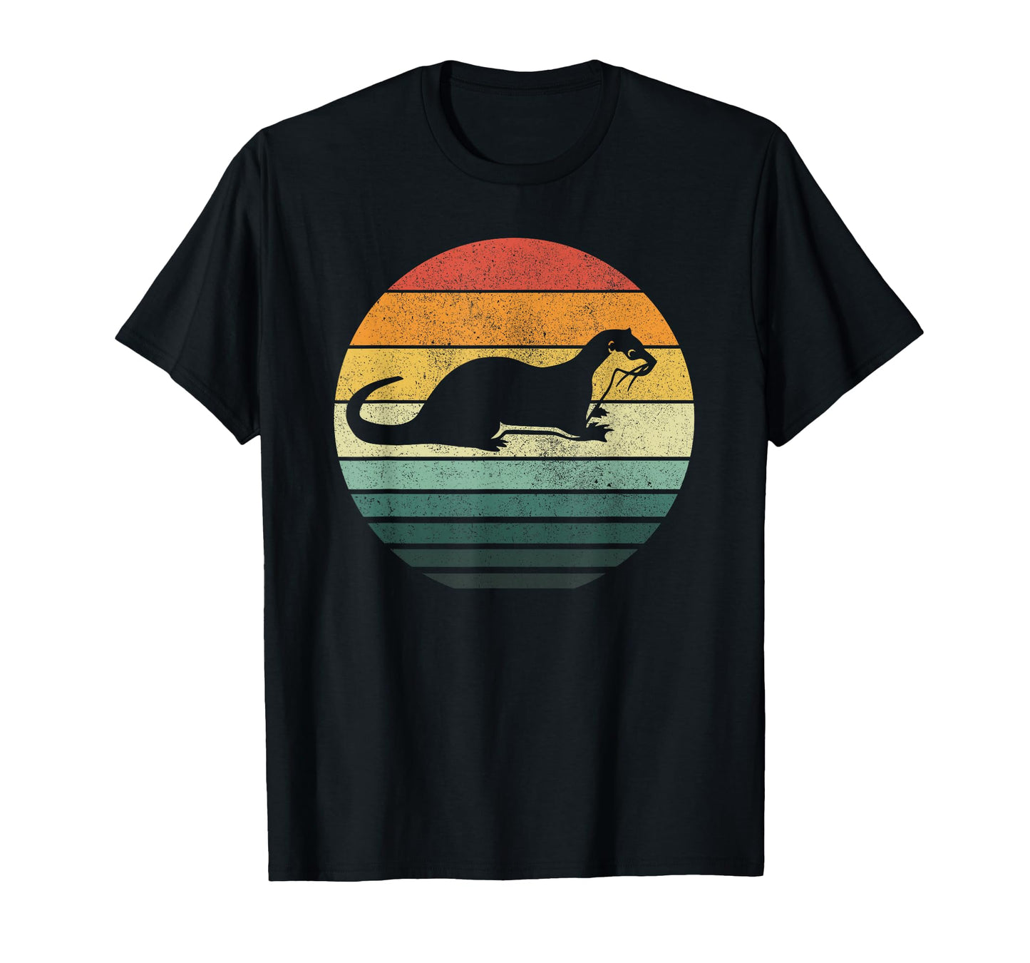 Sea Otter Animal Sunset Retro Vintage 70s Nature Lovers T-Shirt