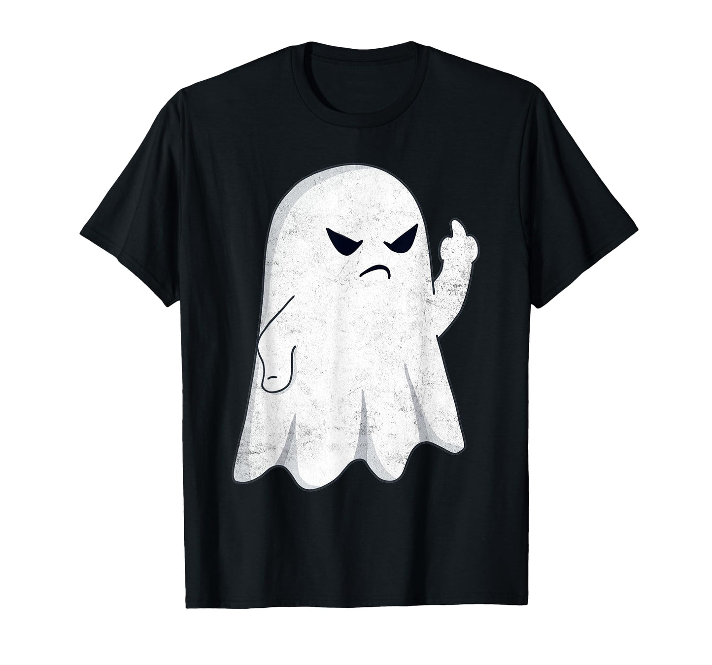 Funny Middle Finger Ghost Halloween Costume Men Women Adult T-Shirt