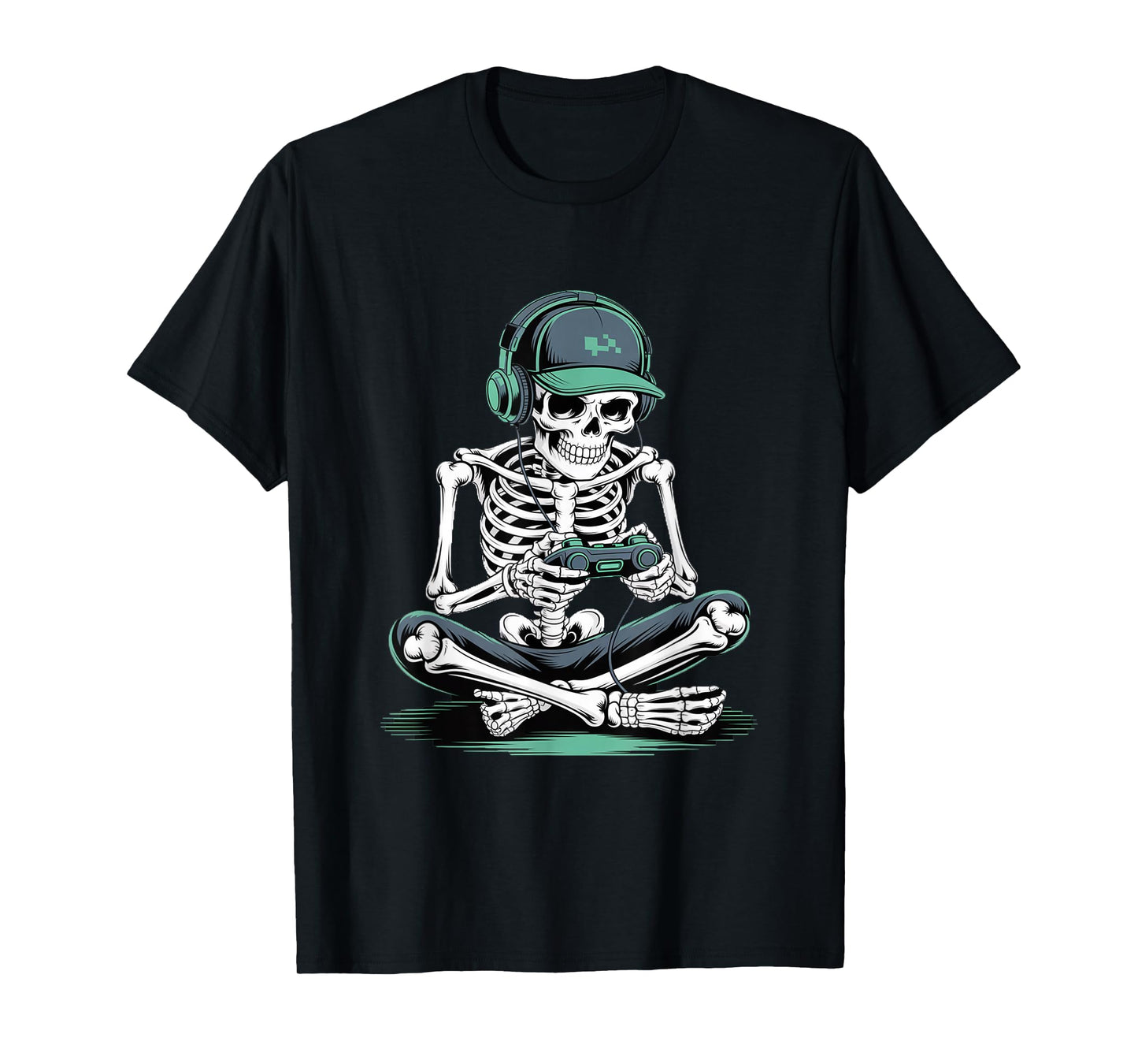 Funny Halloween Skeleton Gamer T-Shirt