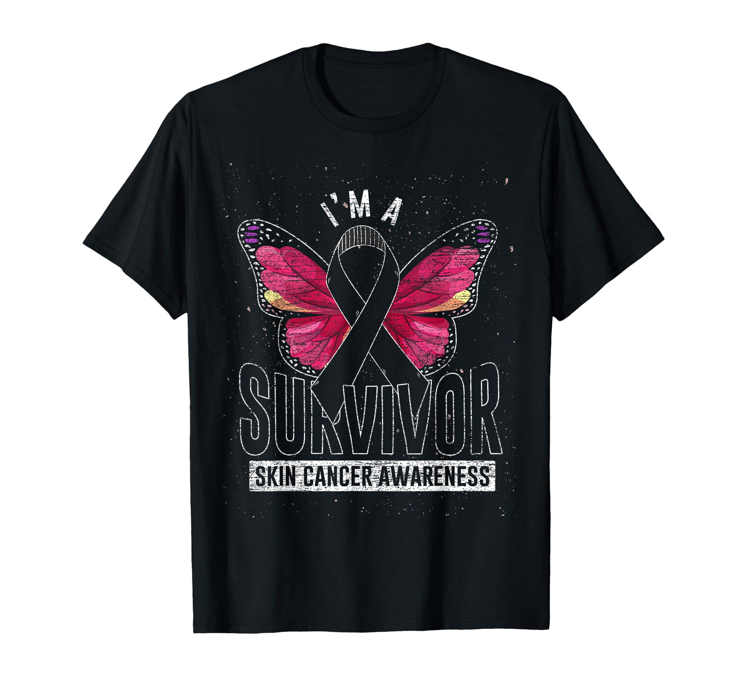 Cancer Survivor Butterfly Melanoma Awareness Skin Cancer T-Shirt