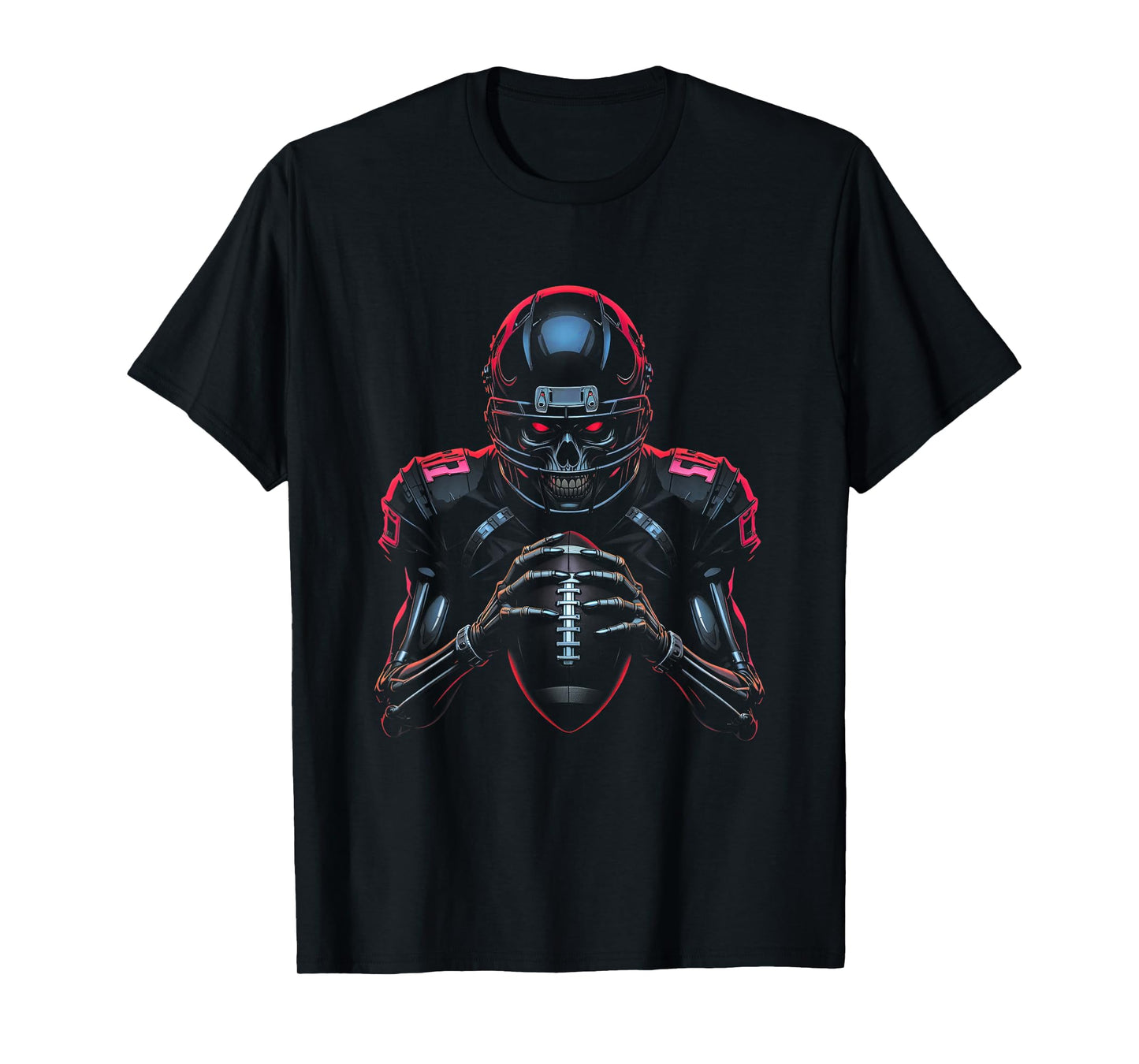Halloween Skeleton Football Player Spooky American Football T-Shirt