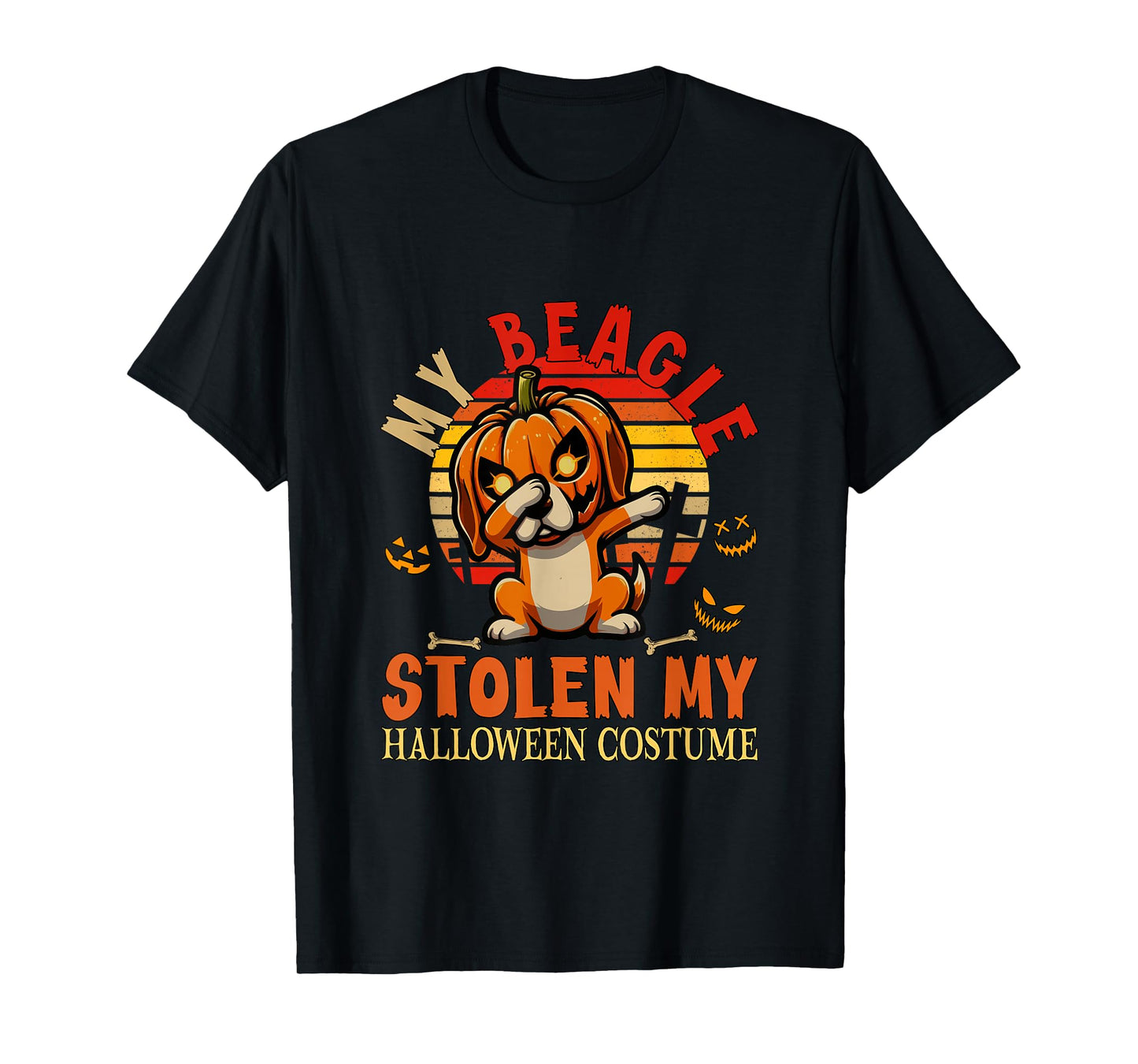 Beagle Stolen My Halloween Costume Dog Carved Pumpkin T-Shirt