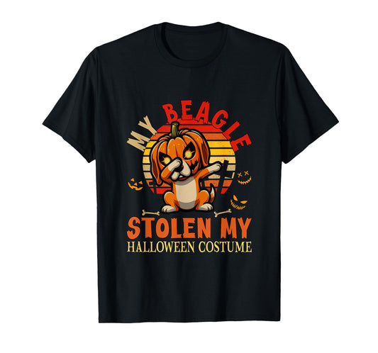 Beagle Stolen My Halloween Costume Dog Carved Pumpkin T-Shirt