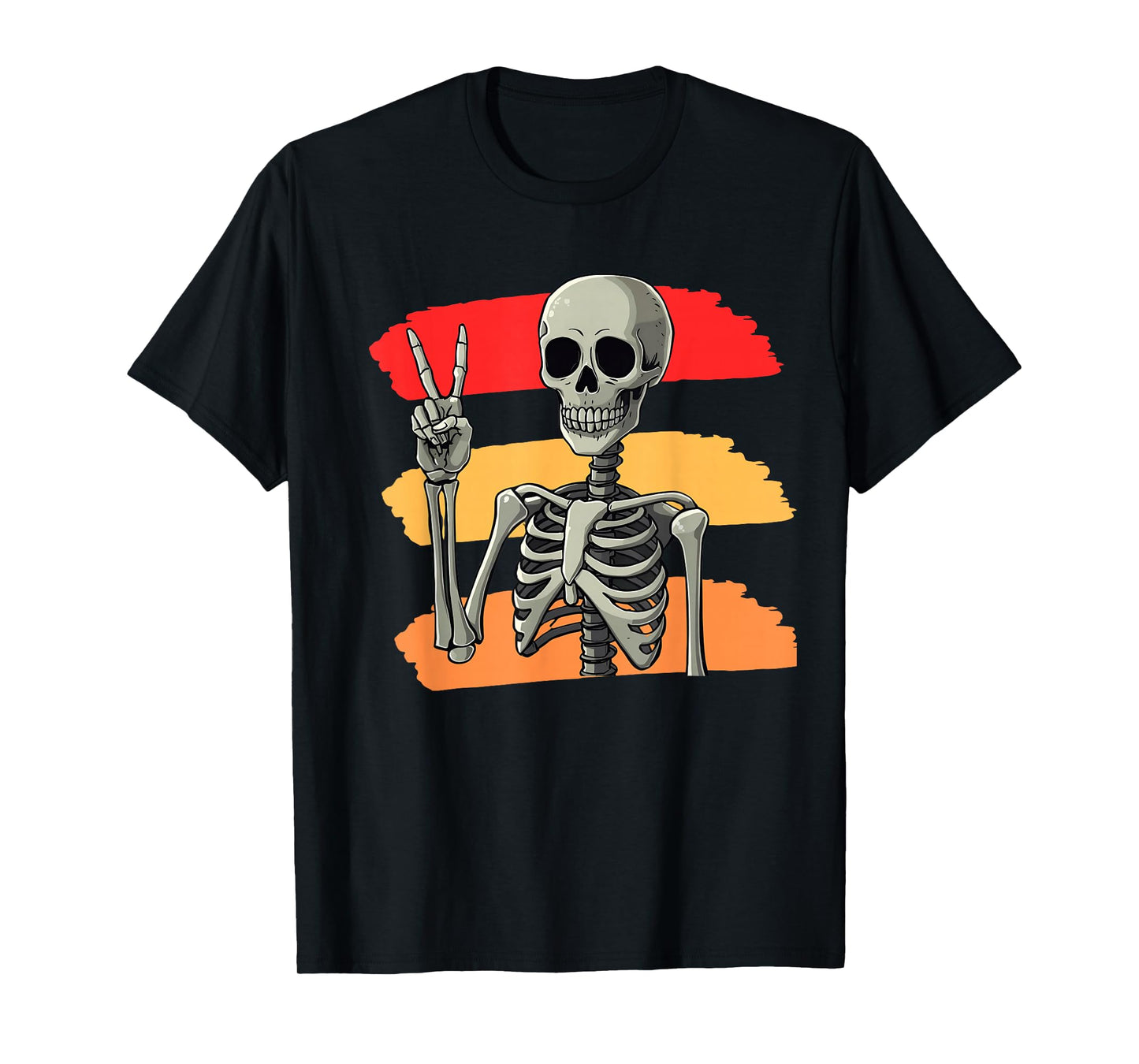 Skeleton Hand Peace Sign, Halloween Skeleton Peace Hands T-Shirt