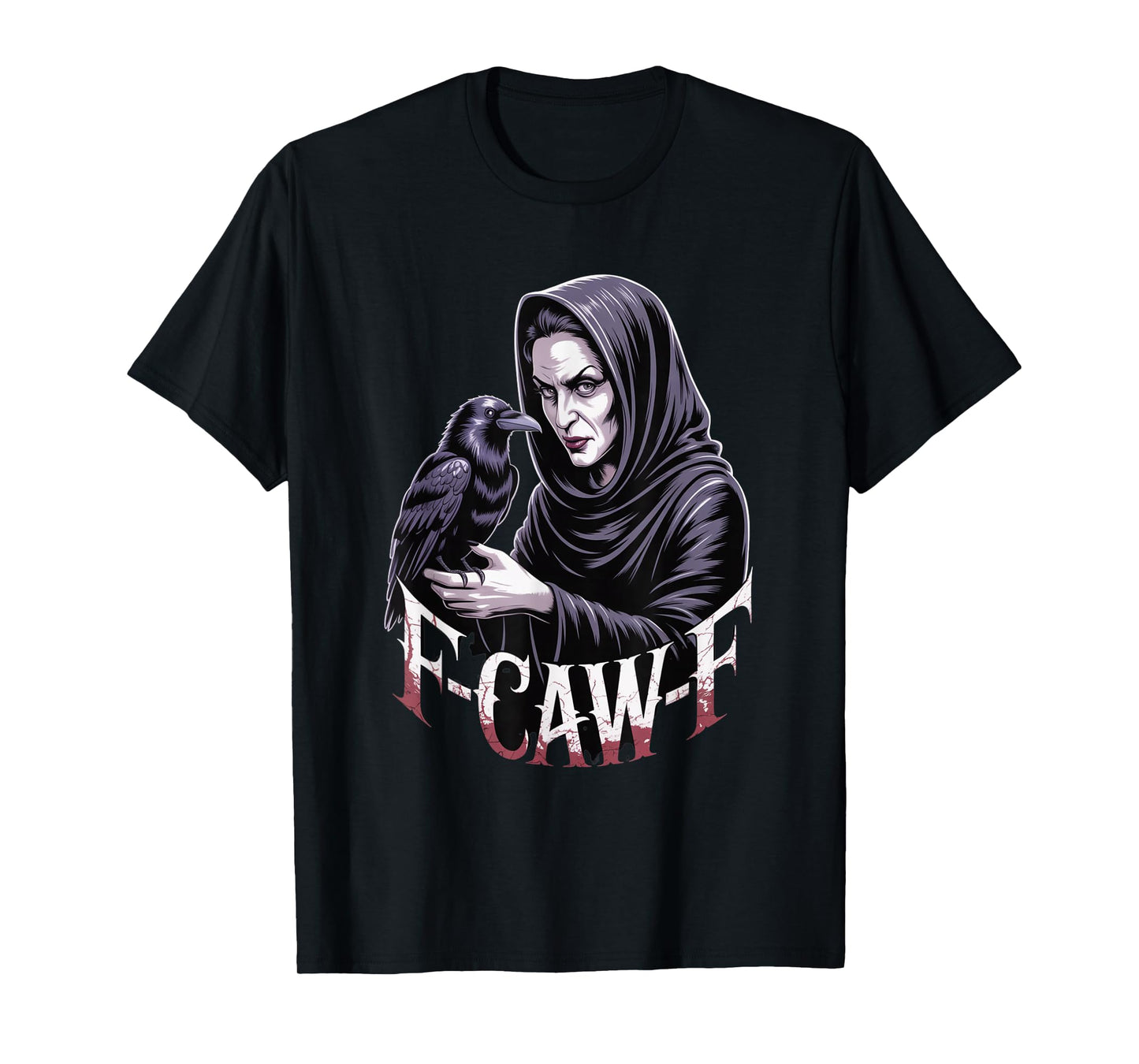 F-Caw-F Crow Funny Gothic Moon Black Bird Halloween T-Shirt