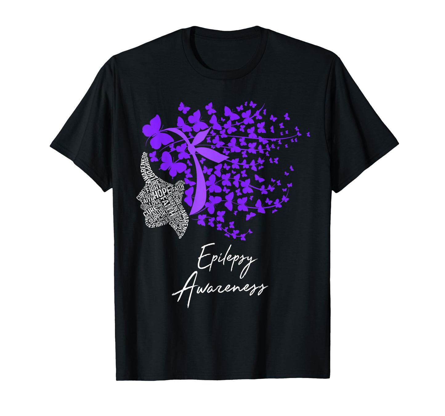 Epilepsy Awareness Shirt Purple Butterflies TShirt T-Shirt