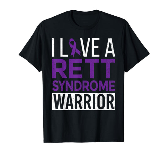 I Love a Rett Syndrome Warrior Purple Ribbon Awareness Gift T-Shirt