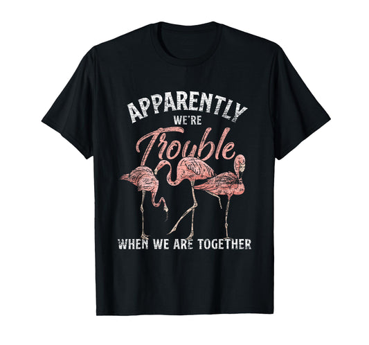 Apparently We Are Trouble When We Are Together Flamingo T-Shirt