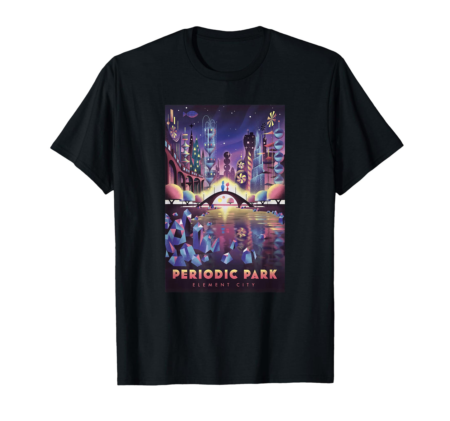 Disney Pixar Elemental Periodic Park Element City Poster T-Shirt