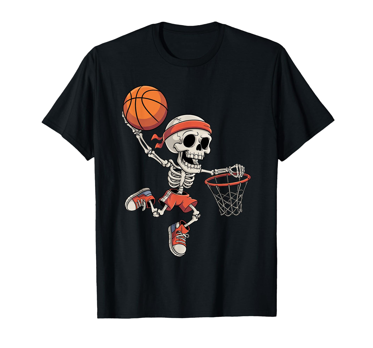 Skeleton Basketball Funny Halloween Costume Basketball Fans T-Shirt