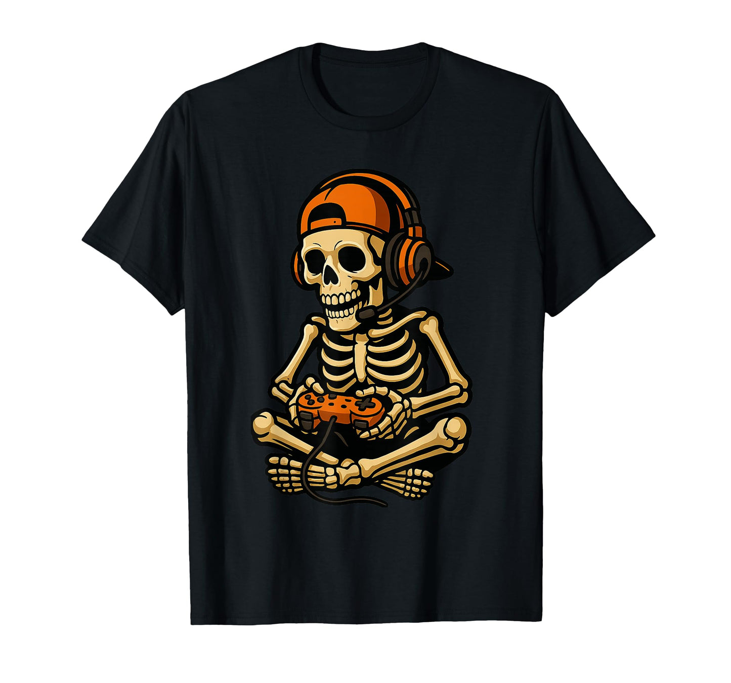 Halloween Skeleton Gamer Video Gaming Boys Men Kids T-Shirt