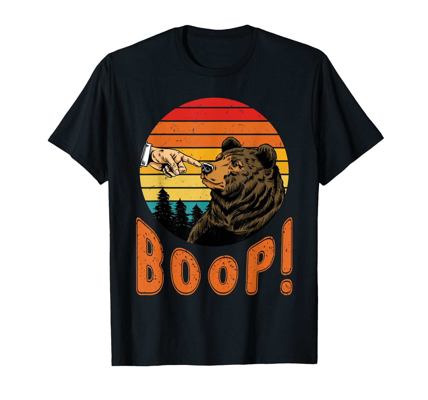 Retro Boop Bear Nose Meme Funny National Park Animal Lover T-Shirt