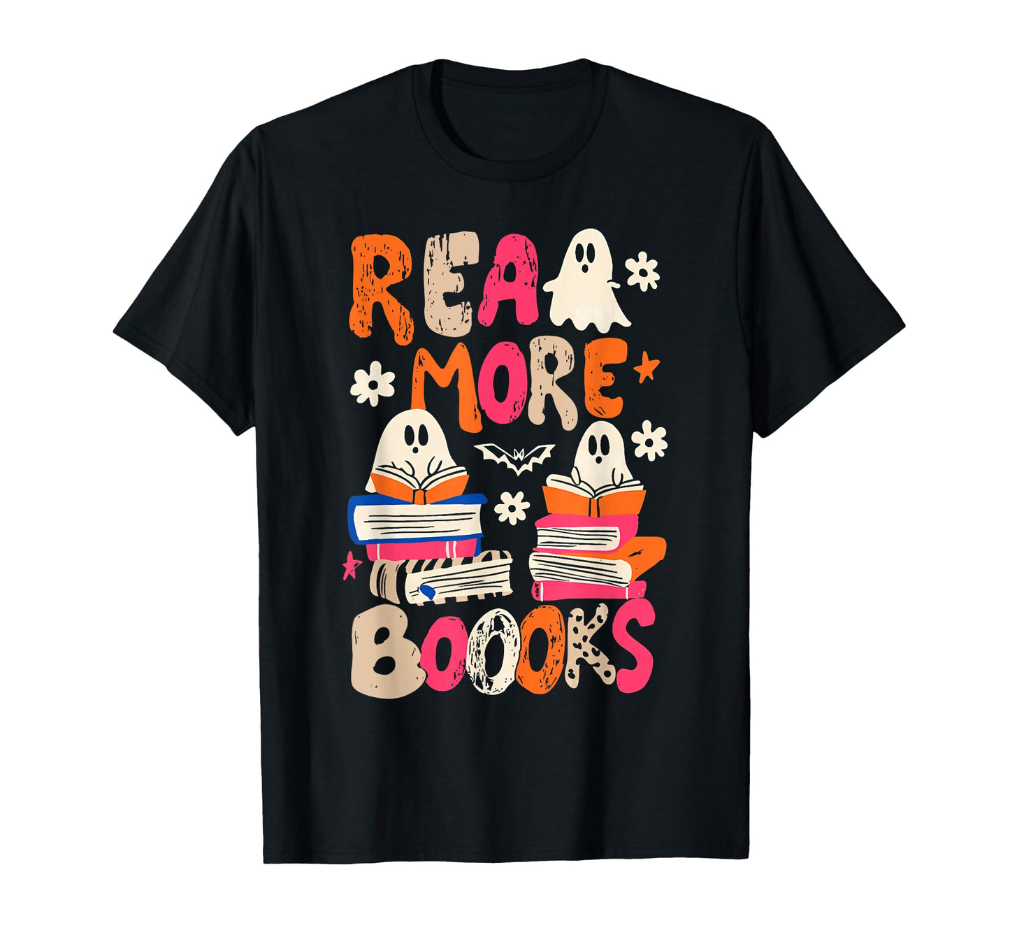 Halloween Book Lover Ghost Boo Pun Read More Boooks T-Shirt