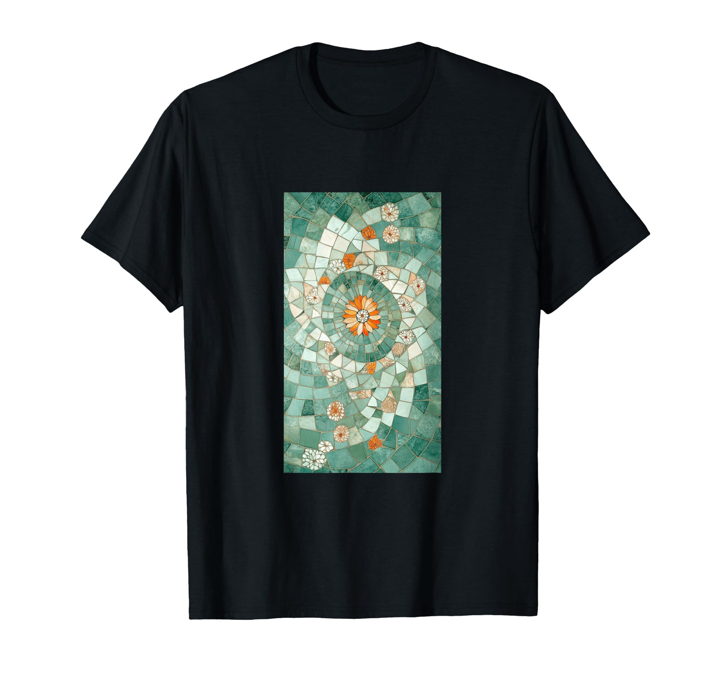 Vibrant Mosaic Tiles Floral Botanical Floral T-Shirt