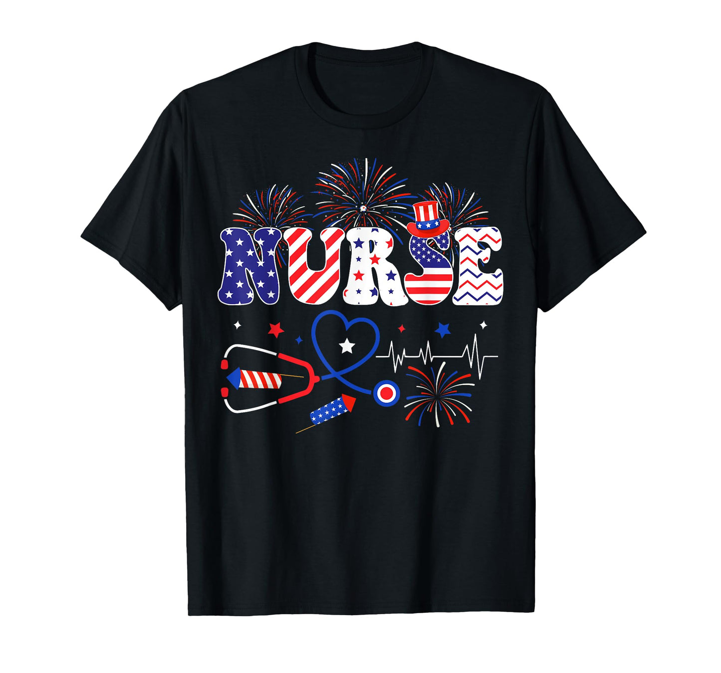 Patriotic Nurse Independence Day American Nurse 4th of July T-Shirt