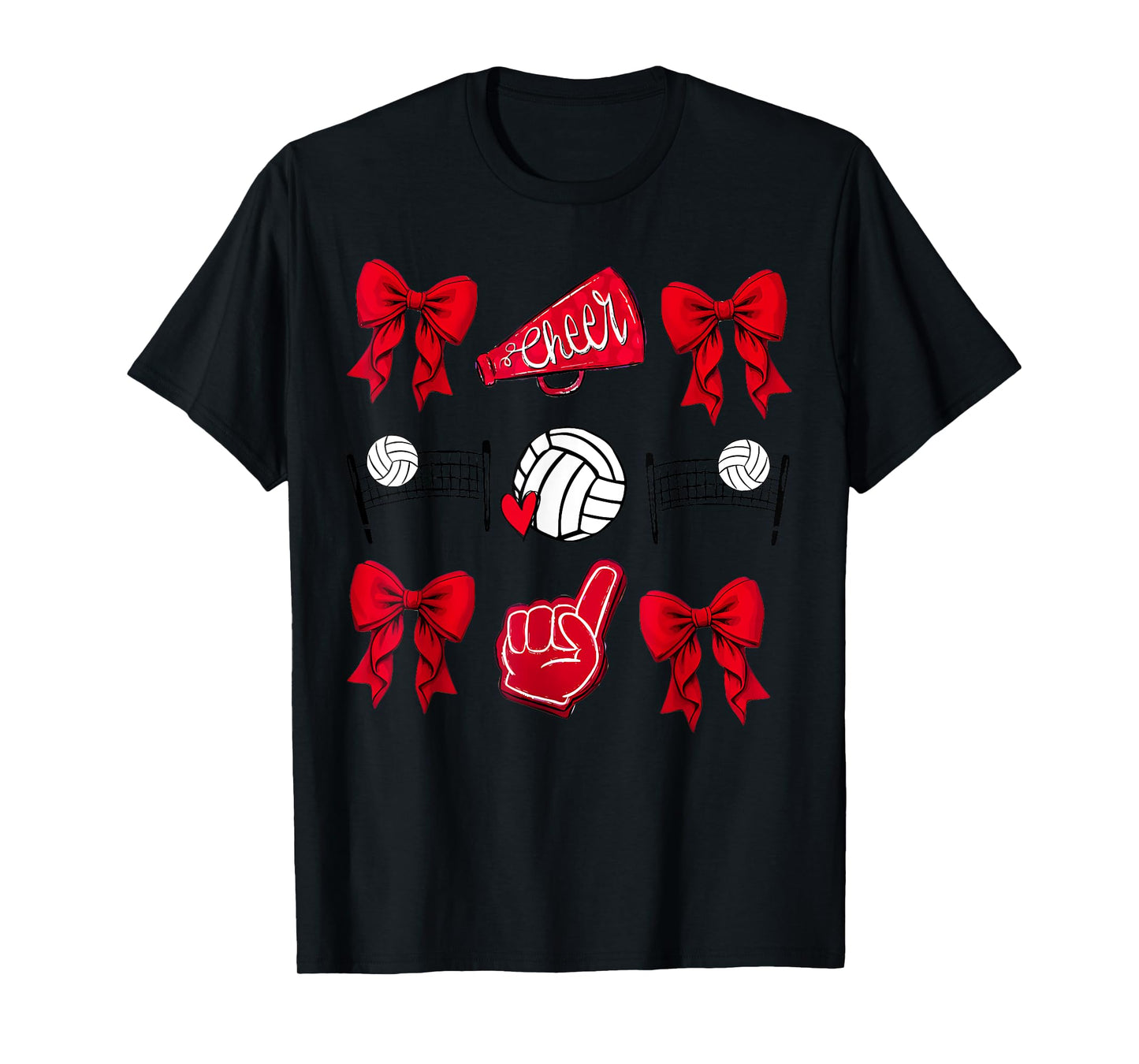 Volleyball Coquette Bow Volleyball Mom Game Day Women Girls T-Shirt