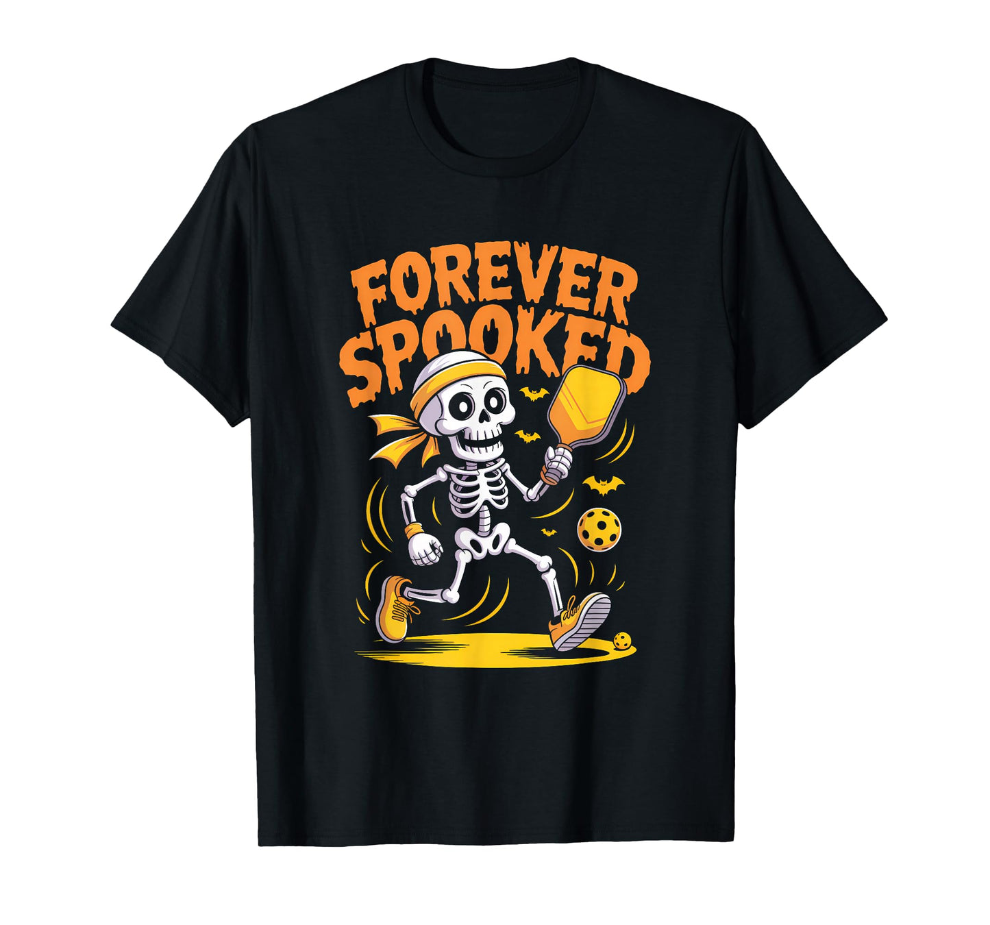 Halloween Skeleton Pickleball Forever Spooked Tee T-Shirt