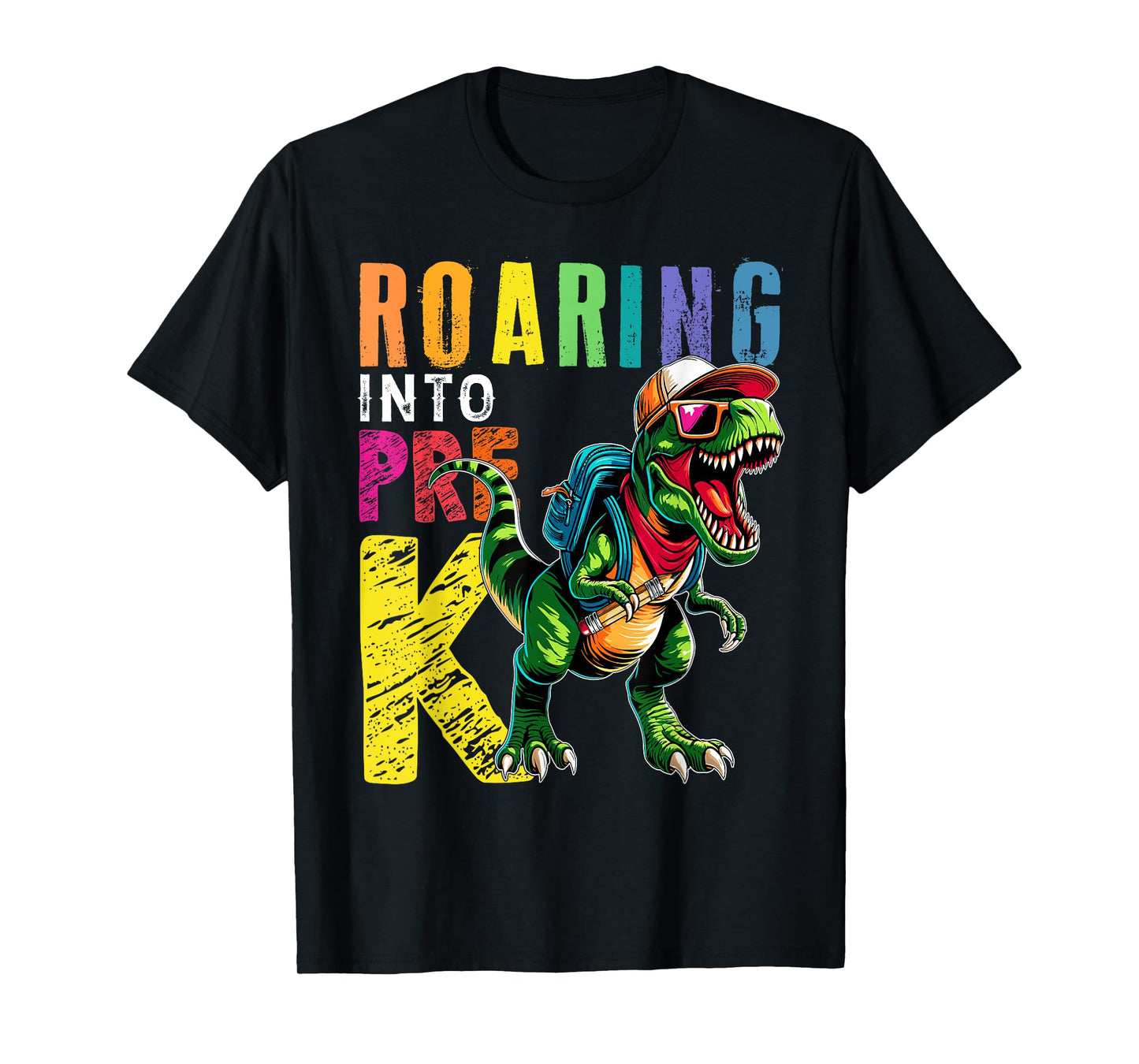 Roaring Pre K T-Rex Gift Back To School Pre K Kids Boys Tee T-Shirt
