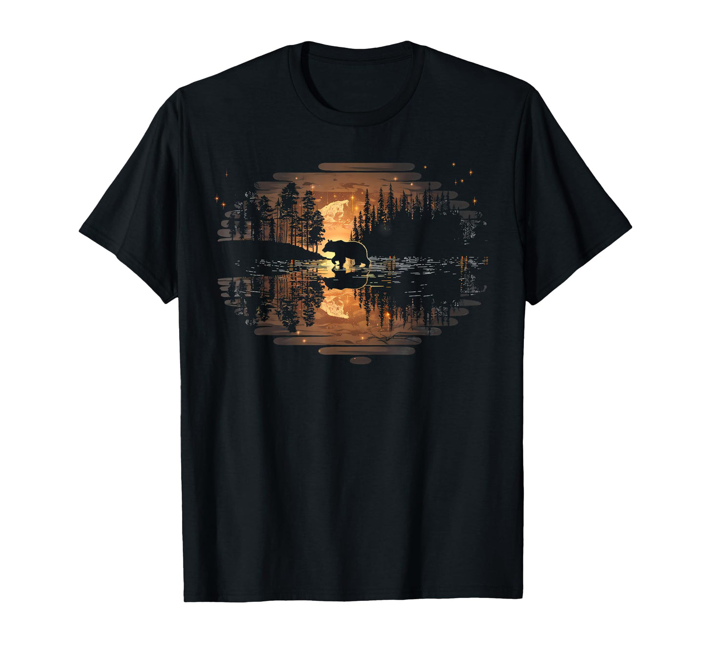 Trees Reflection Wildlife Nature Animal Bear Outdoor Forest T-Shirt