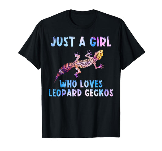 Cute Watercolor Lizard Just A Girl Who Loves Leopard Geckos T-Shirt