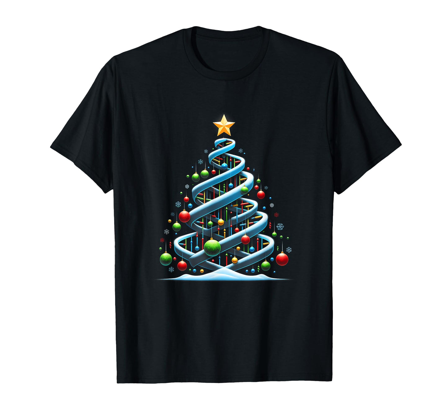 DNA Helix Christmas Tree Scientist Biology Science Teacher T-Shirt