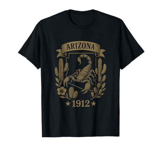 Arizona 1912 Vintage Scorpion Retro Desert Style Wilderness T-Shirt
