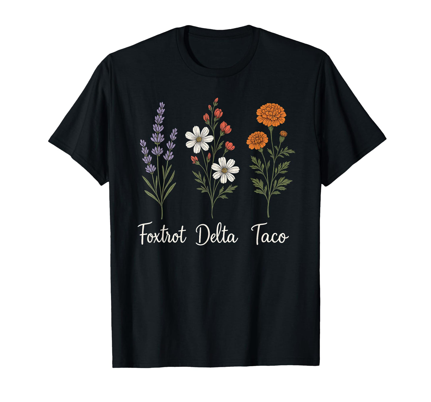 Retro Foxtrots Deltas Taco Flower T-Shirt