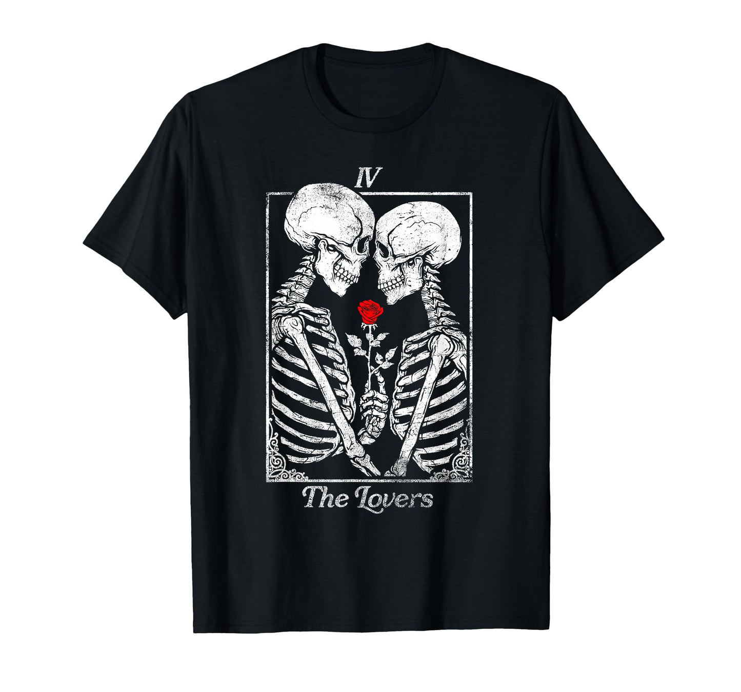 Retro The Skeleton Tarot Card Gothic Halloween T-Shirt