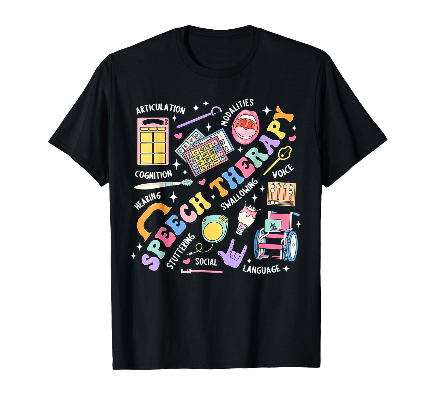 Speech Therapy Retro Groovy Language Pathologist Therapist T-Shirt