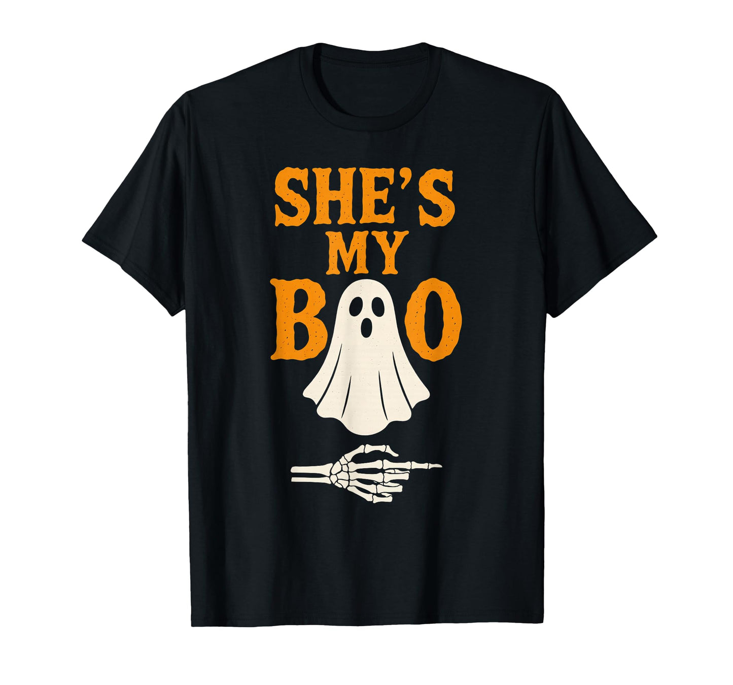 She's My Boo Ghost Skeleton Couples Halloween Matching T-Shirt