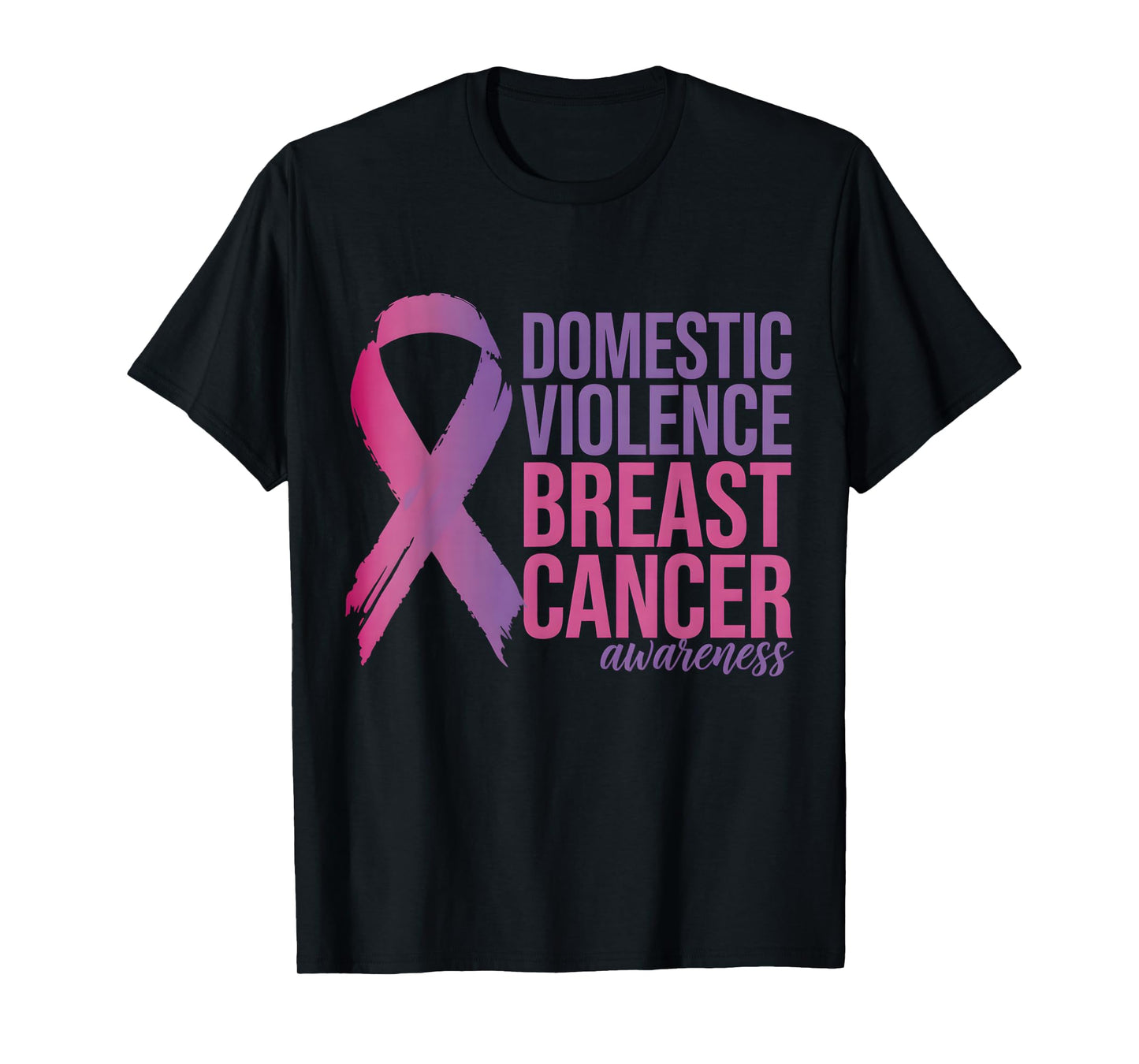 in October We Wear Pink and Purple Awareness for Men Women T-Shirt